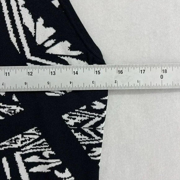 Artelier Nicole Miller Dress Women's Sz L Black Patterned Bodycon Sccop Neck - Picture 3 of 13